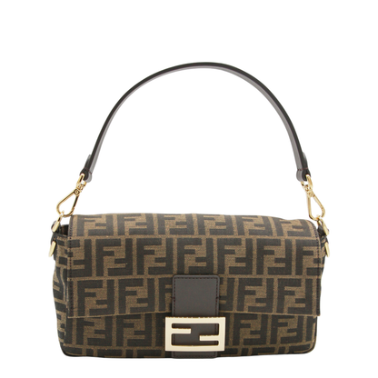 Baguette Medium FF Jacquard Shoulder Bag - Tobacco Brown