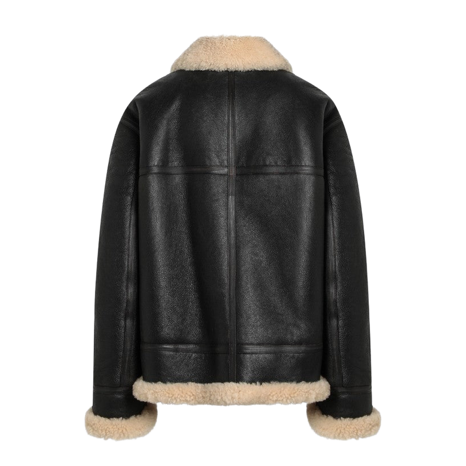 Black Leather and Shearling Jacket