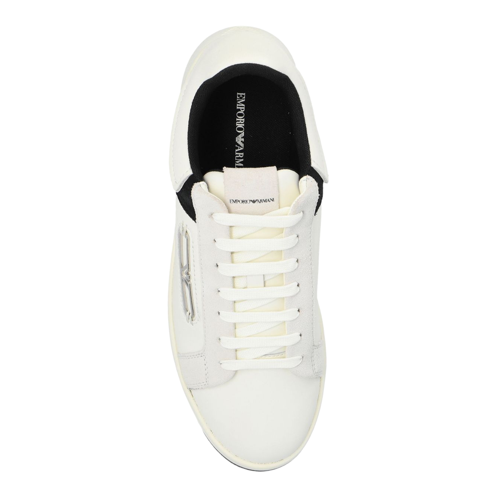 Leather Sneakers with Suede Details and Eagle Plate