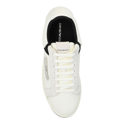 Leather Sneakers with Suede Details and Eagle Plate