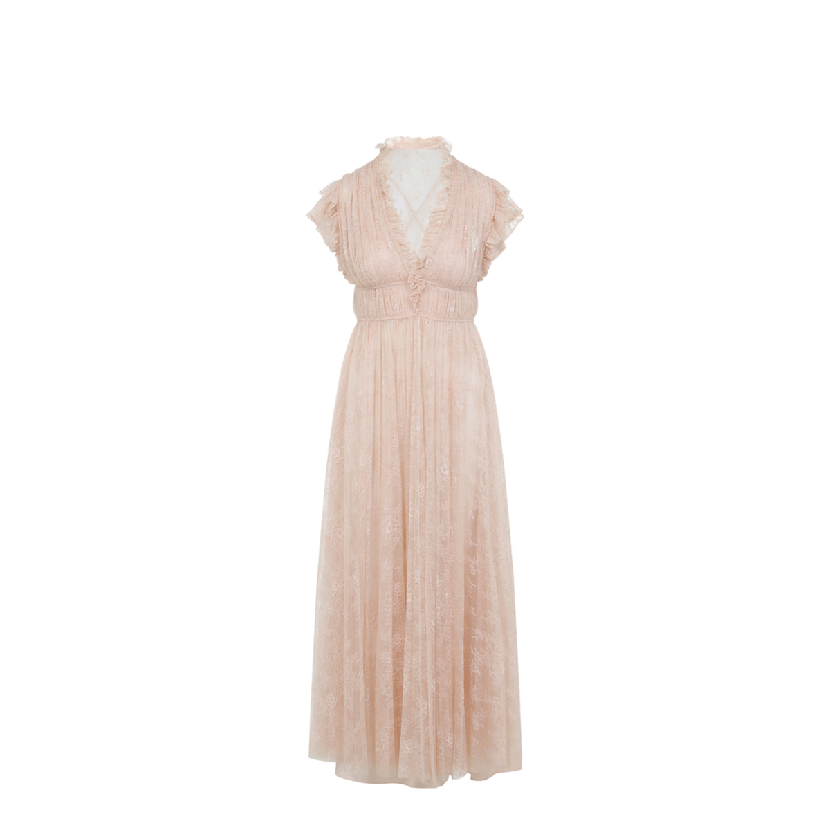 MAYFEYR - ALBERTA FERRETTI - Beige Lace Long Dress - A041016480180