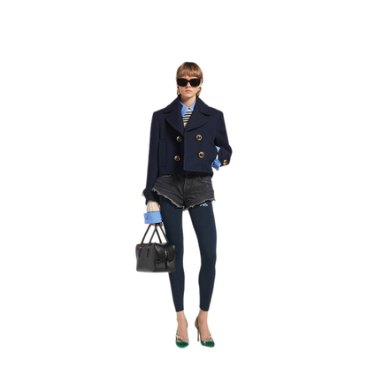MAYFEYR - Balenciaga - Cropped Peacoat In Textured Wool - A002D7TUU168065