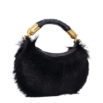 Genuine Fur Handbag With Leather Handle