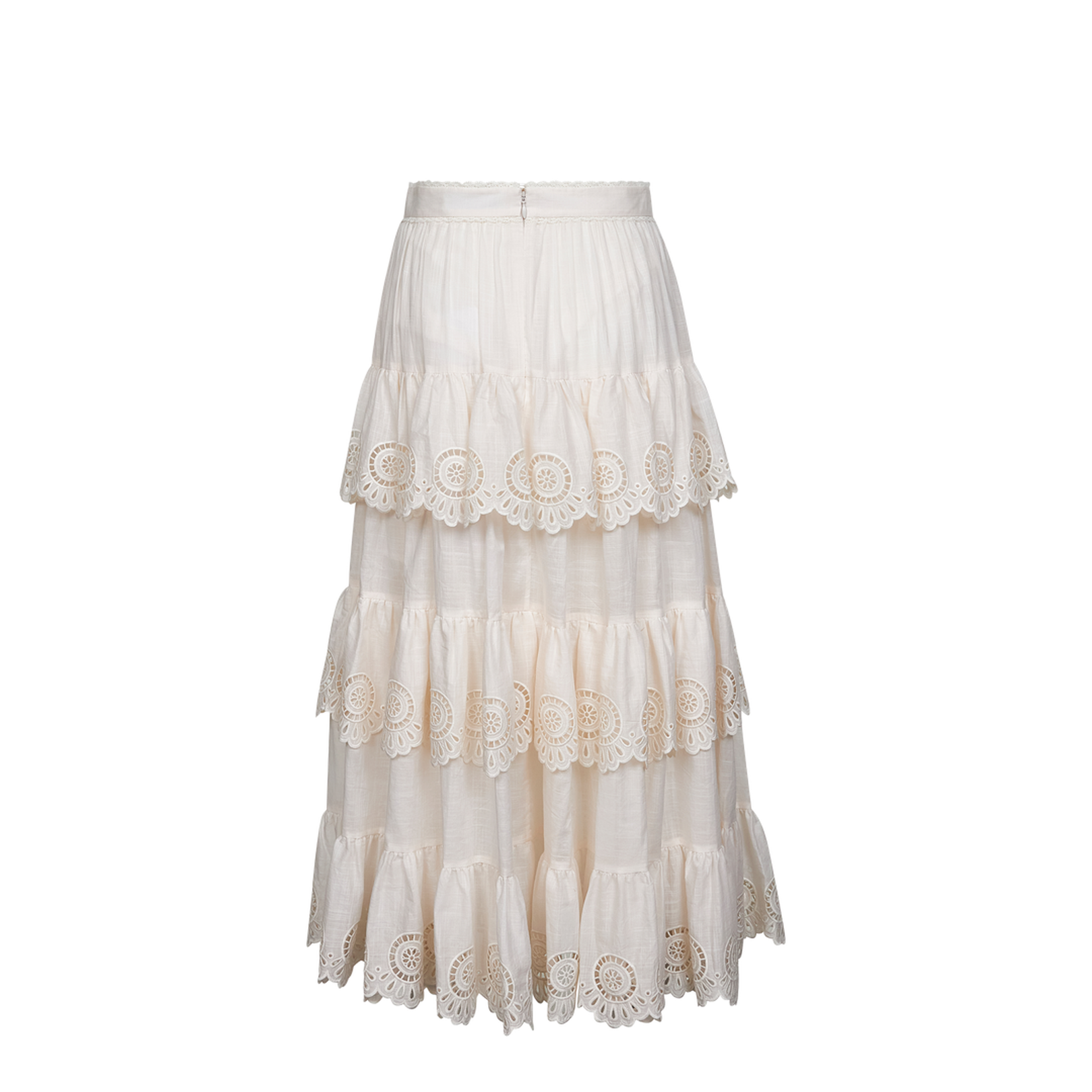 High-Rise A-Line Midi Skirt