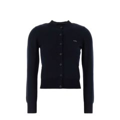 Dark Blue Wool Blend Cardigan