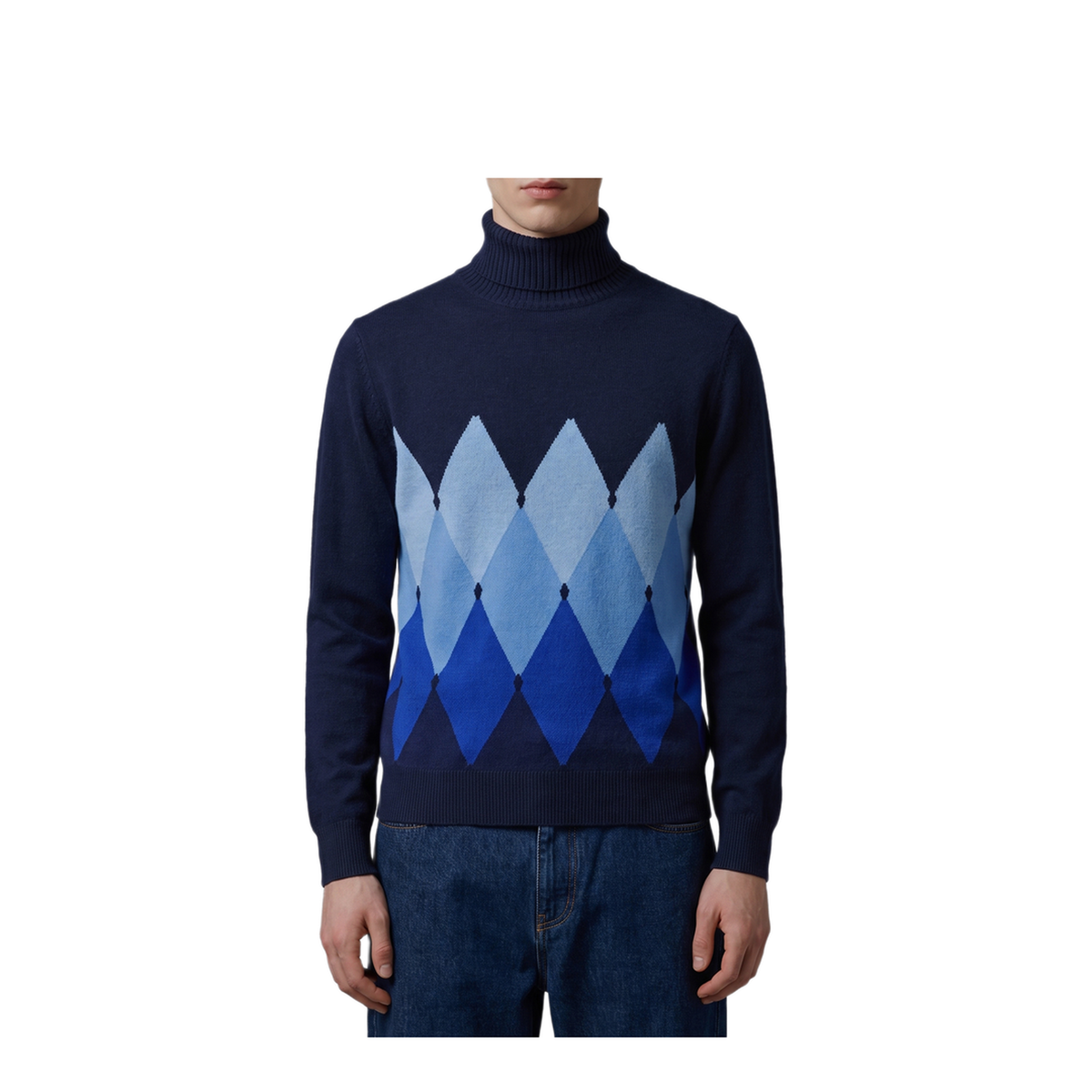 MAYFEYR - BALLANTYNE - Cashmere Diamond Rollneck Sweater - B2P01012KA893560