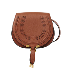 Marcie Small Grained Leather Shoulder Bags - Tan