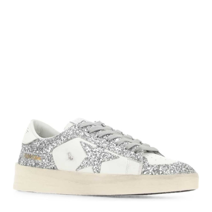 Stardan Sneakers in White and Silver Glitter