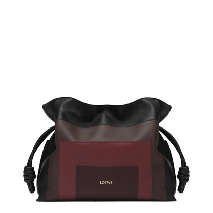 Medium Flamenco Clutch Bag Black/Burgundy