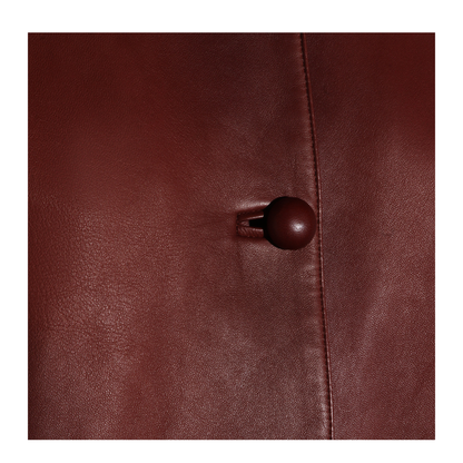 Short Burgundy Jacket in Plongé Nappa Leather