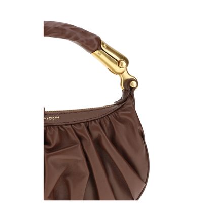 MAYFEYR - Balmain - Ébène Mini Bag In Calfskin Leather - GN0BS027LSXP