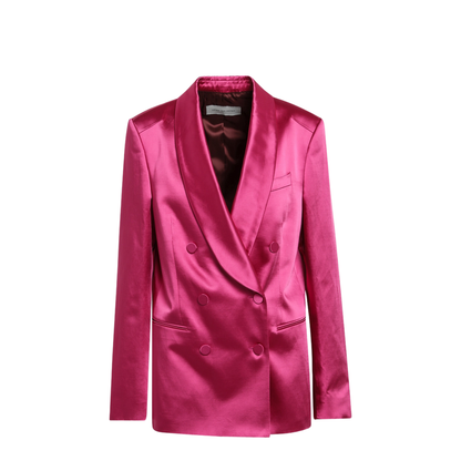 MAYFEYR - Dries Van Noten - Fuchsia Double-Breasted Satin Jacket - 104493304304