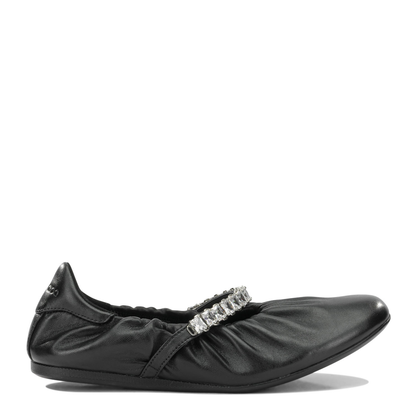 MAYFEYR - Jimmy Choo - Jade Classic Ballet Flats - JADEBALLERINAGKEXBLACKCRYSTAL