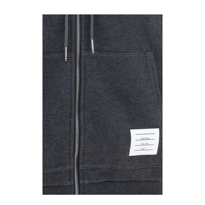 MAYFEYR - Thom Browne - Classic Loopback 4 Bar Zip Up Hoodie - MJT592AJ0328015