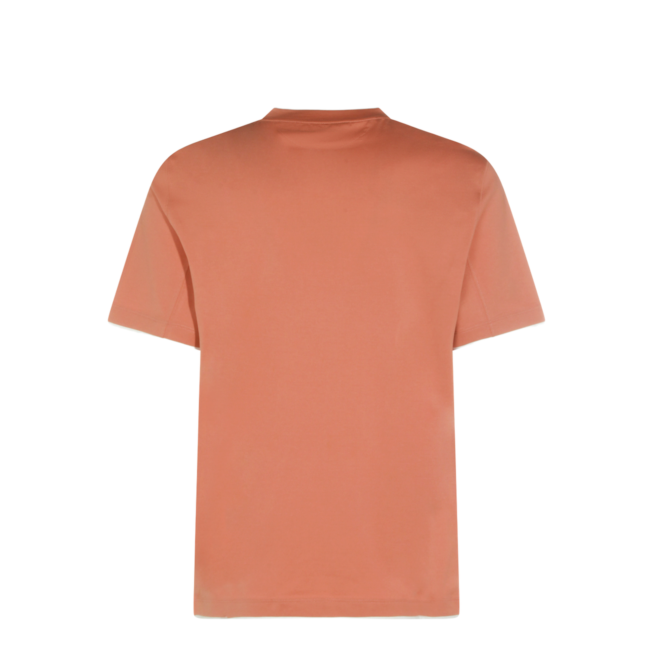 Faux Layering Crewneck T-Shirt Orange