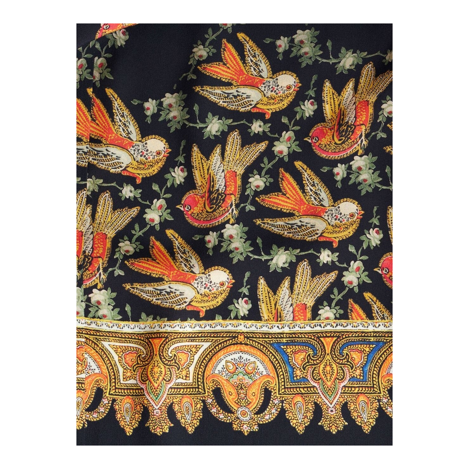 Silk Paisley-Print Straight Trousers