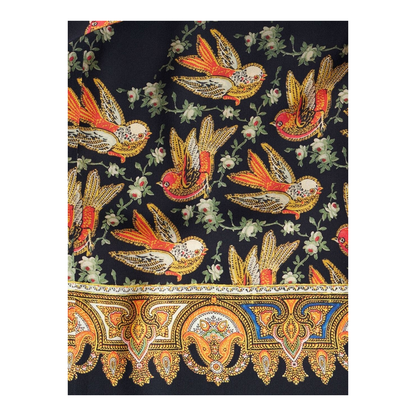Silk Paisley-Print Straight Trousers