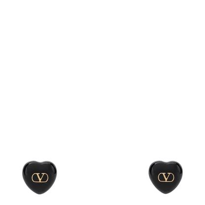 Royal Black Heart Earrings