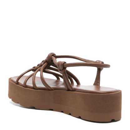 Leather Brown Slingback Sandals