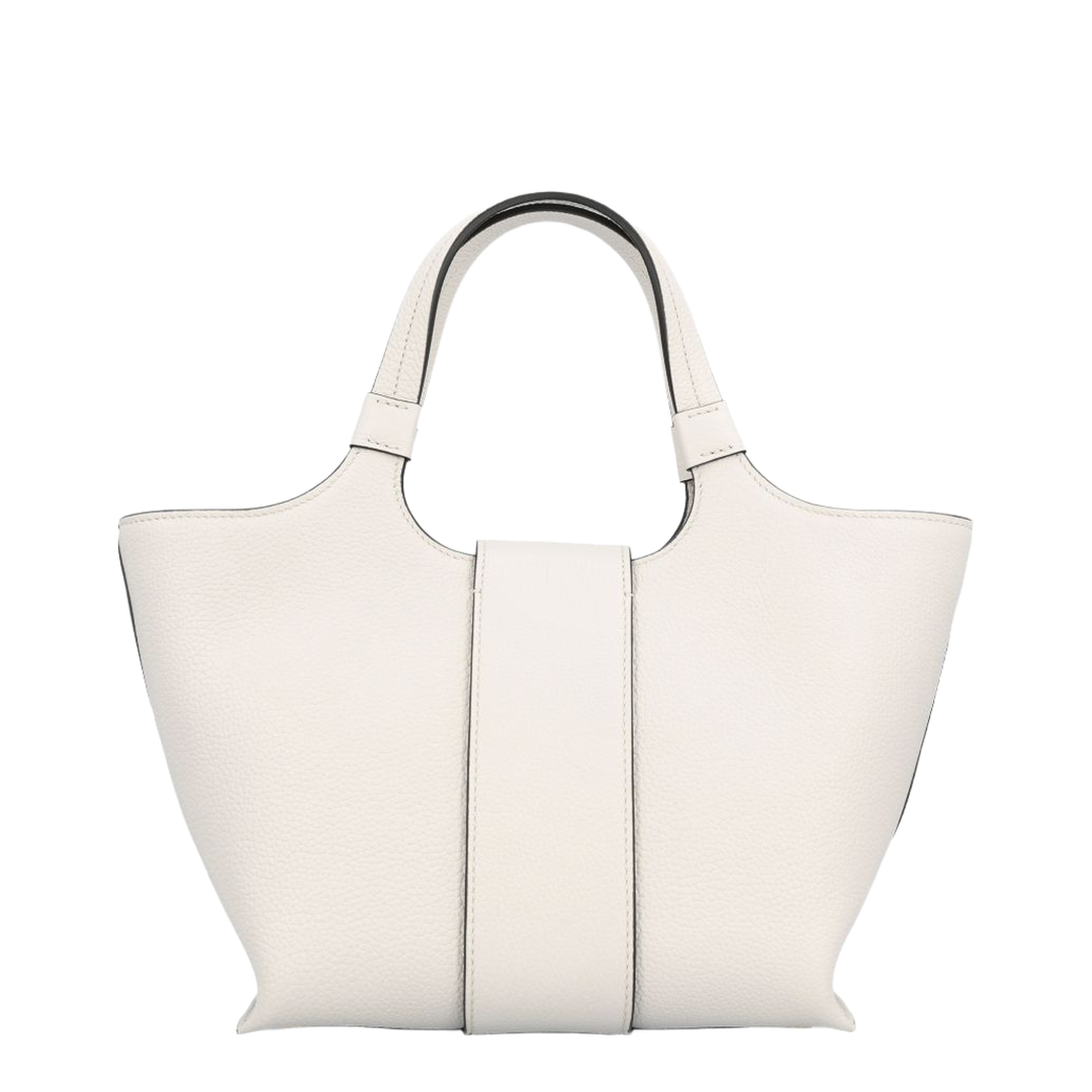 Belle Vivier Mini Shopping Bag In Ice White Calfskin - Ice White