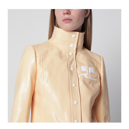 MAYFEYR - Courreges - Reedition High Neck Vinyl Jacket In Orange - 223CBL005VY00143058