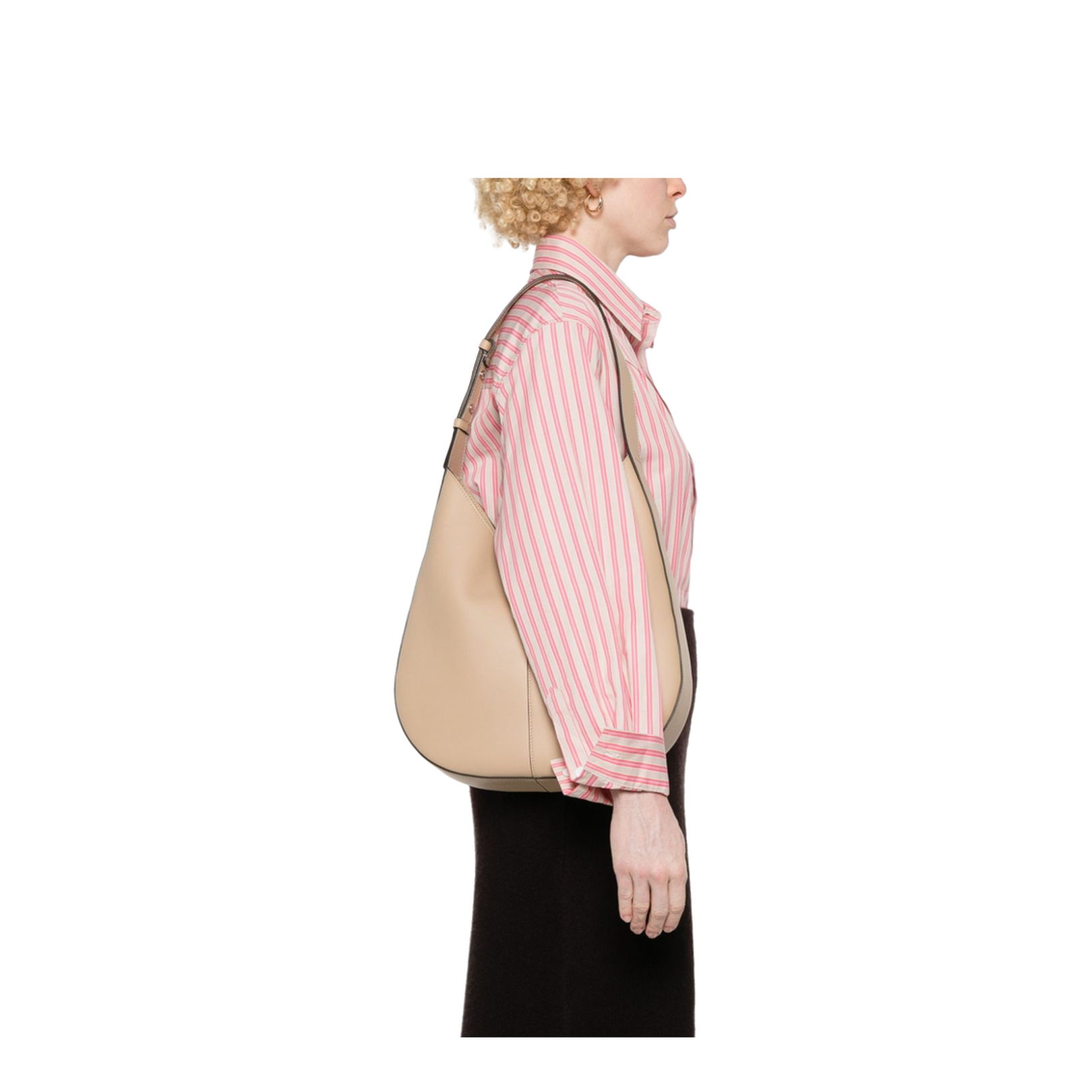 Light Beige Magnetic Adjustable Shoulder Strap Removable Pouch Bag