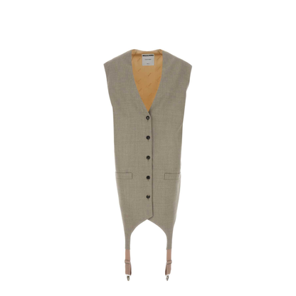 MAYFEYR - Moschino - Two Tone Wool Satin Oversize Vest - J044254173082