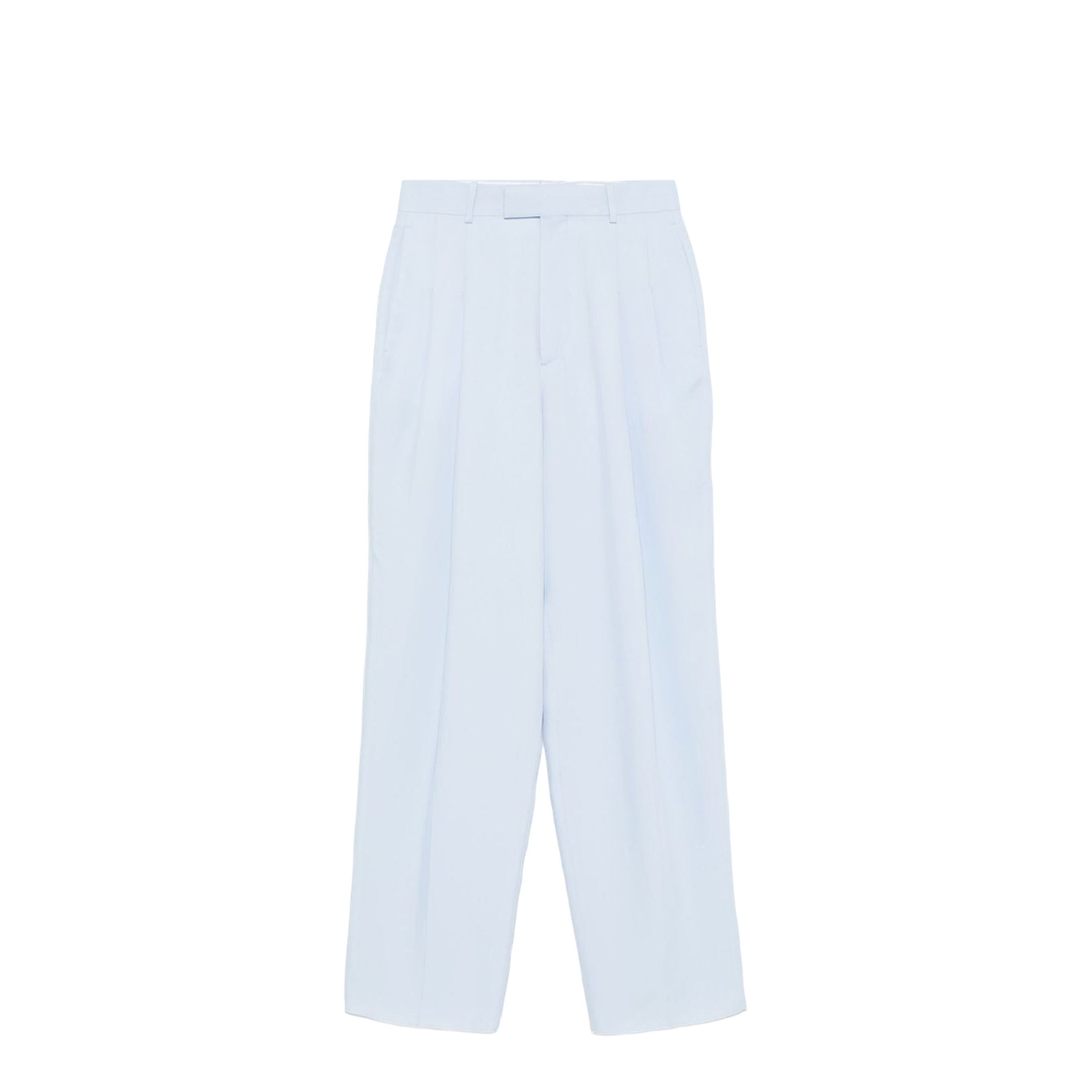 Viscose And Silk Twill Straight Trousers