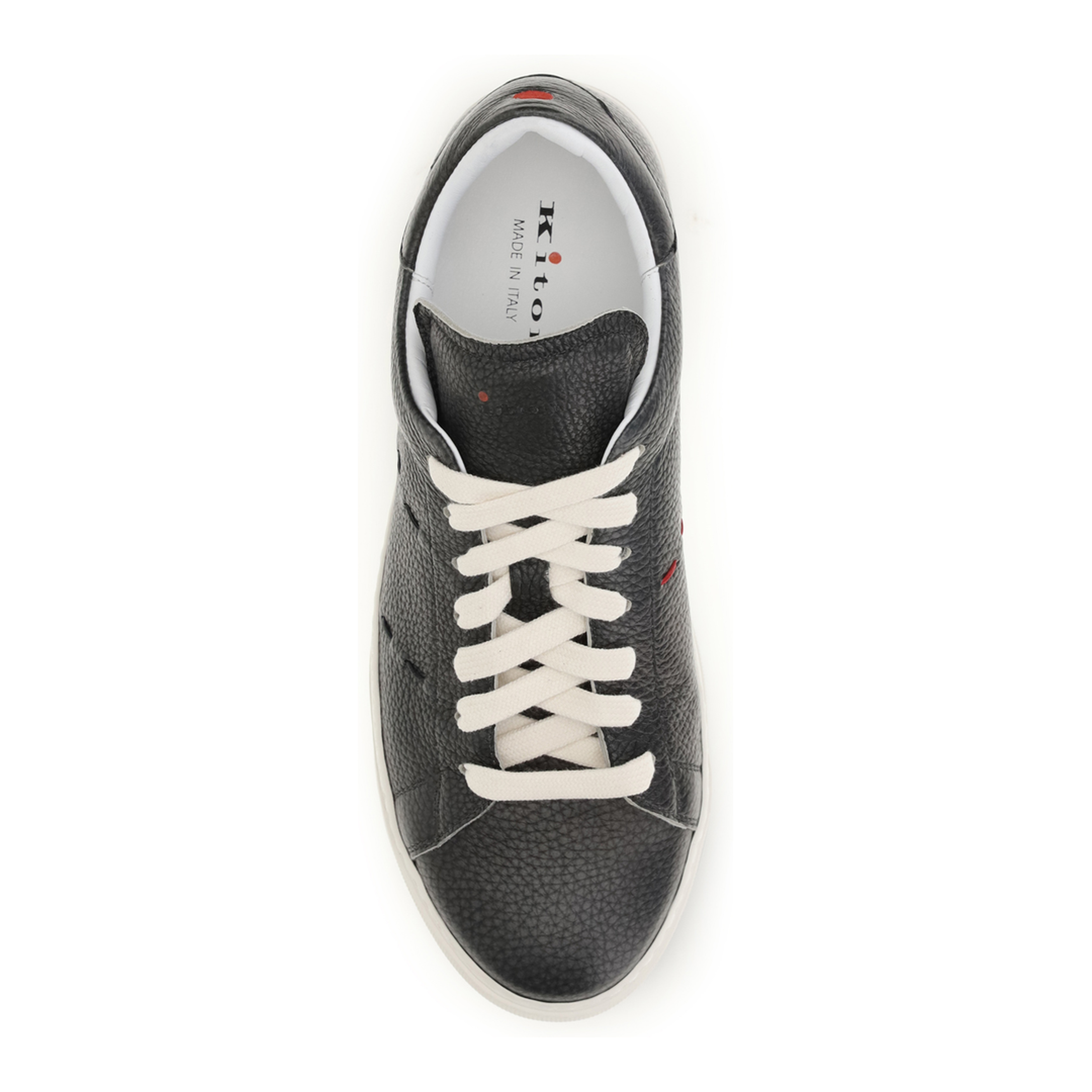 MAYFEYR - Kiton - Leather Sneakers - USSA421N0151707GRIGIOSCUR