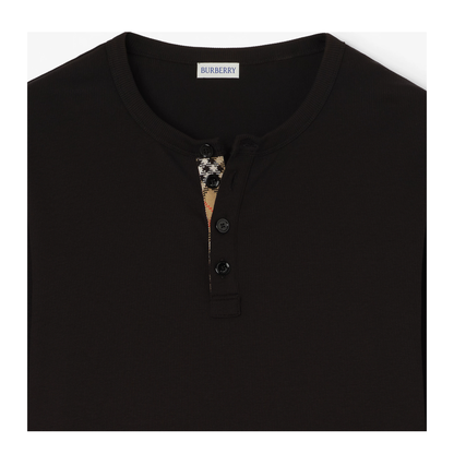 Black Stretch Cotton T Shirt