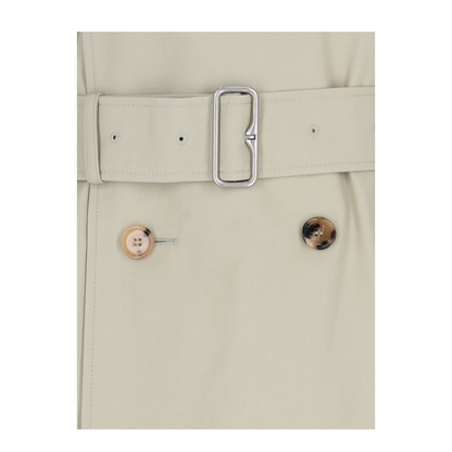 Cotton Blend Long Trench Coat