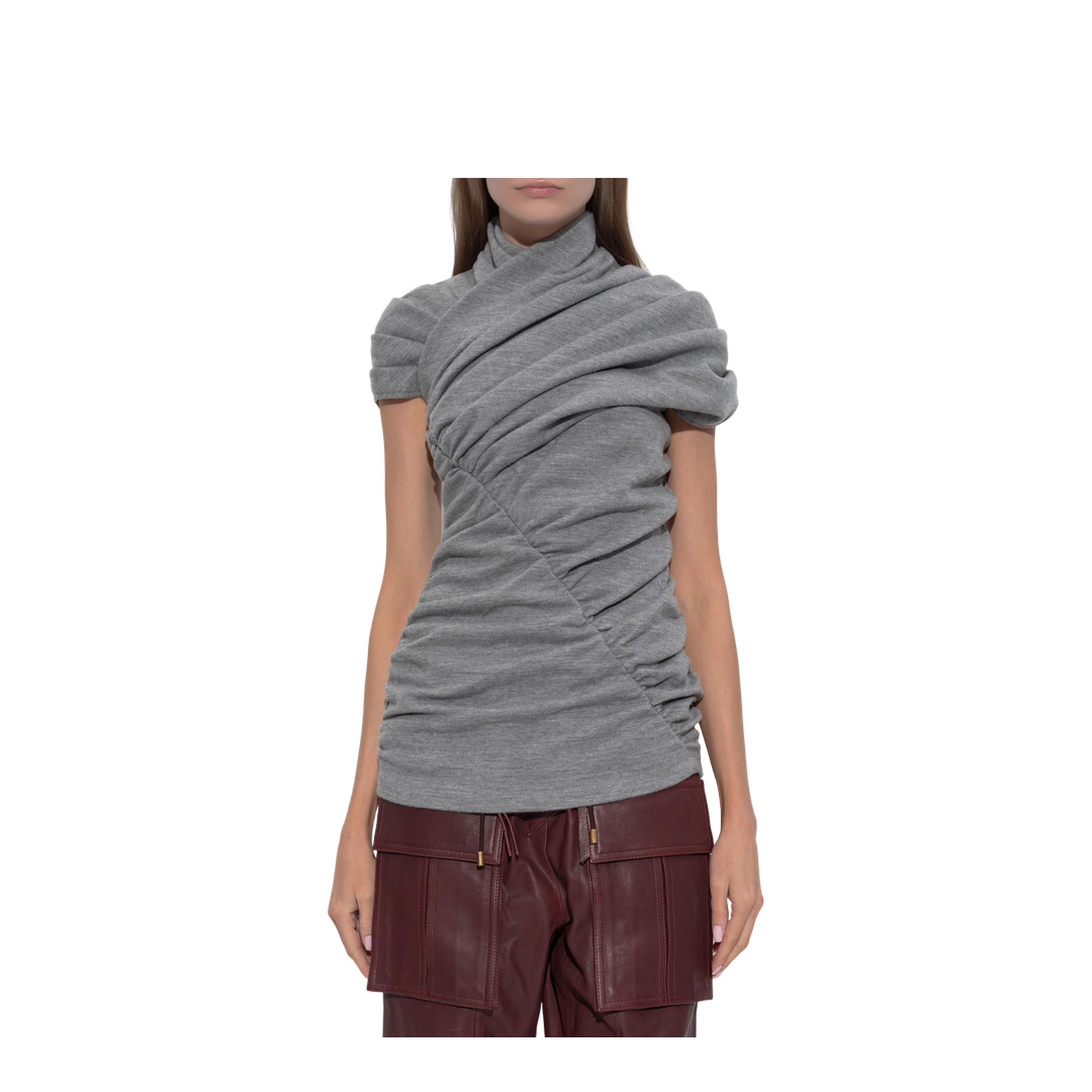 Draped Cotton Knit Top