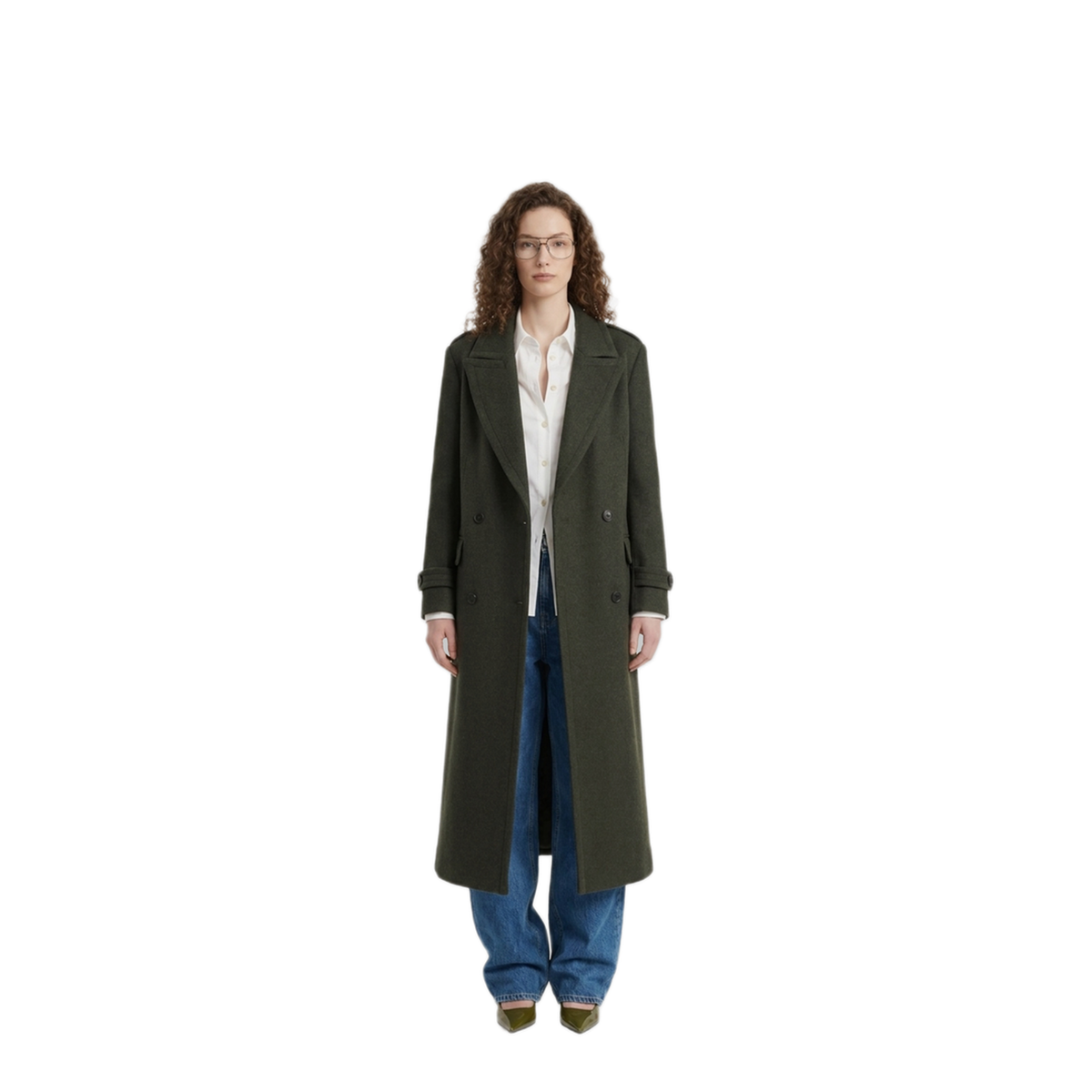 MAYFEYR - SUTTON NEW YORK - Military Green Double Breasted Coat - 47354340149