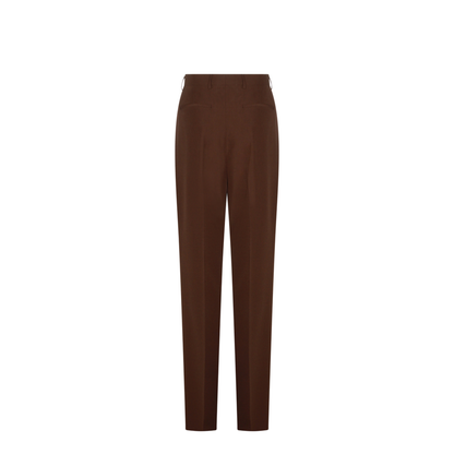 Wide Fit Trousers In Brown