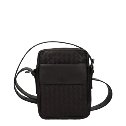 Intrecciato Leather Shoulder Bags - Black