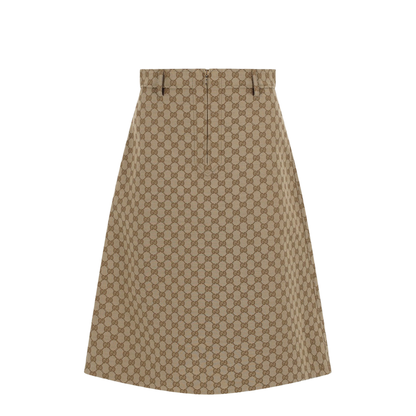 Cotton Canvas Fabric Skirt in Sand