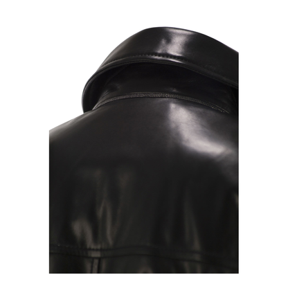 Women's Leather Bomber Jacket with Jewellery