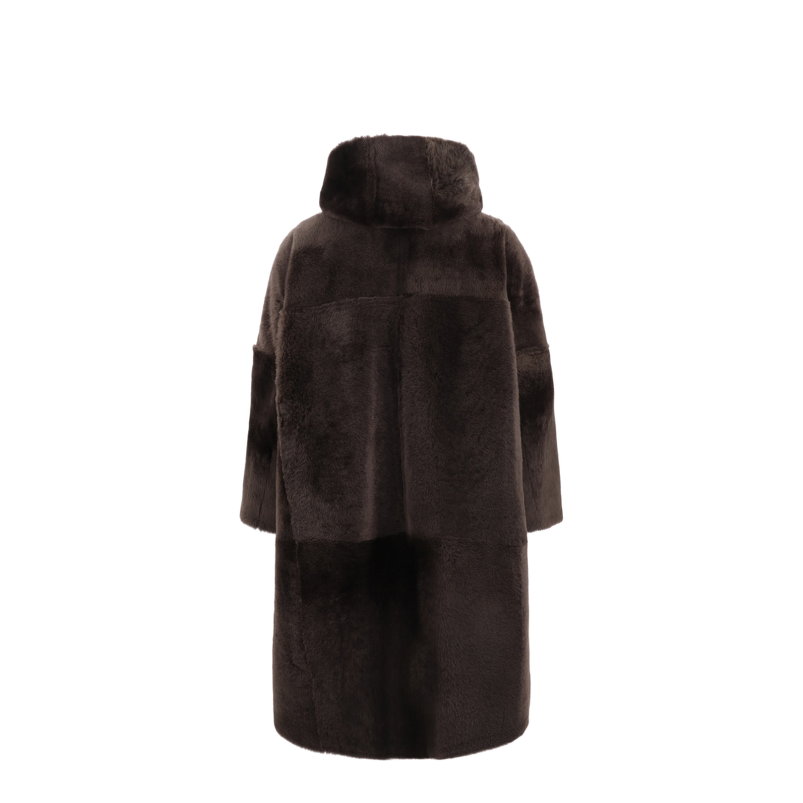 Shearling Reversible Coat in Rust Brown