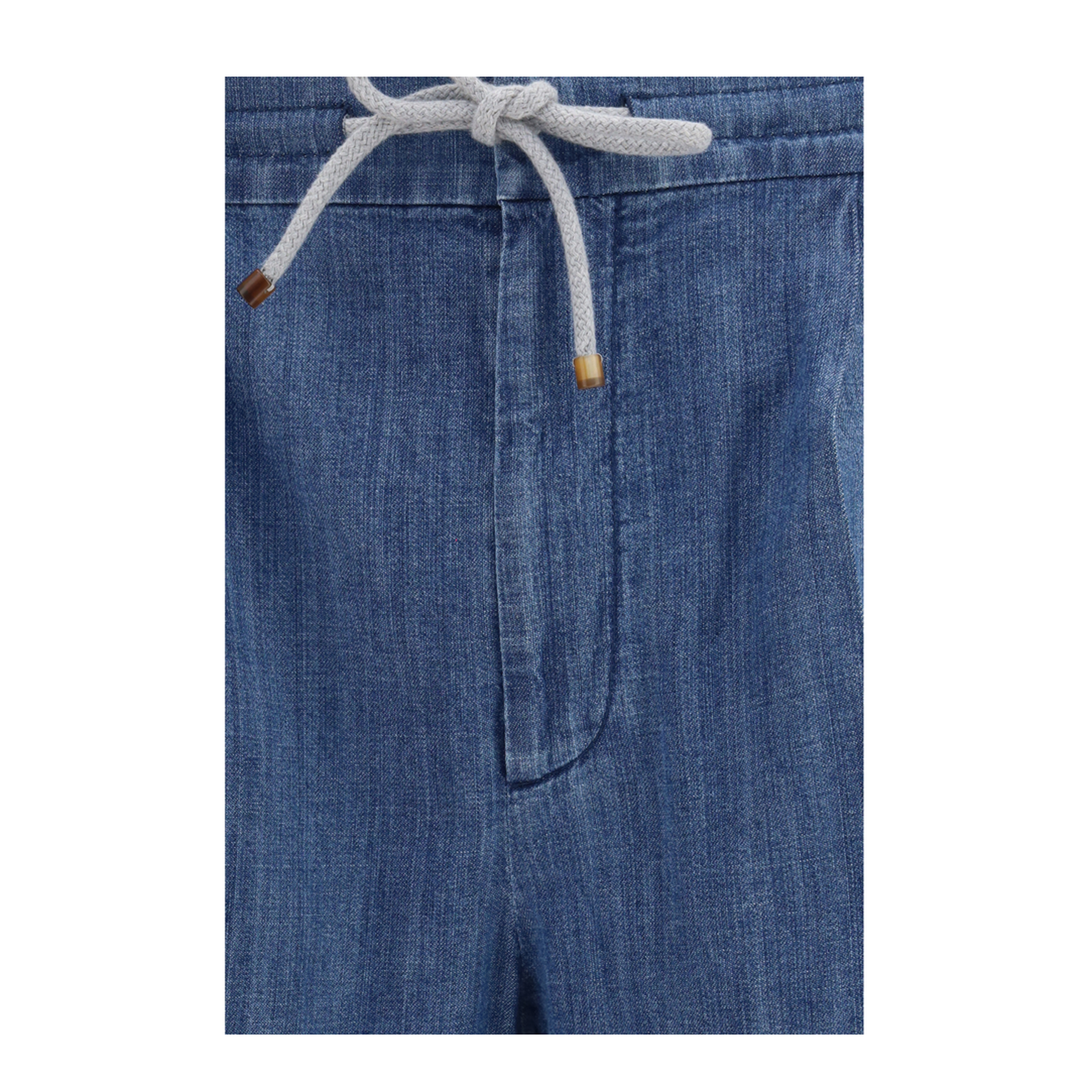 MAYFEYR - Brunello Cucinelli - Lightweight Denim Pants With Drawstring And Double Pleats - MH263E1710