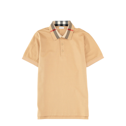 Check Collar Cotton Polo Shirt
