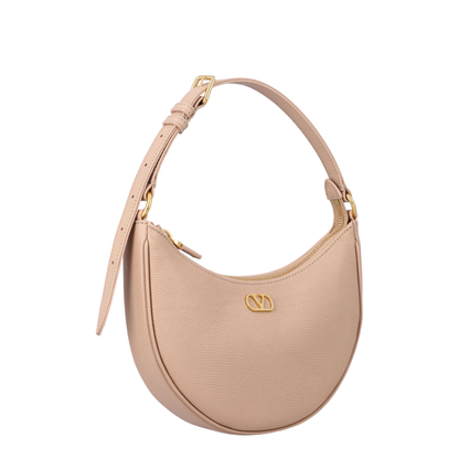 VLogo Mini Leather Hobo Bag - Rose Sand