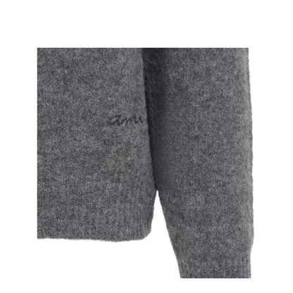 Dark Grey Stretch Alpaca Blend Polo Shirt