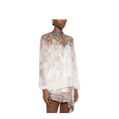 Luna Billow Puffed-Sleeve Blouse