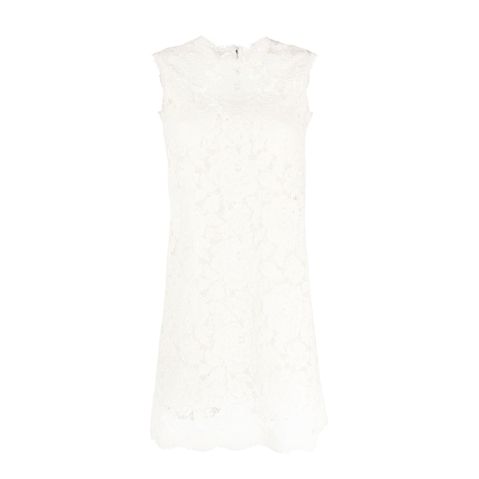 Ivory White Cotton Blend Guipure Lace Dress