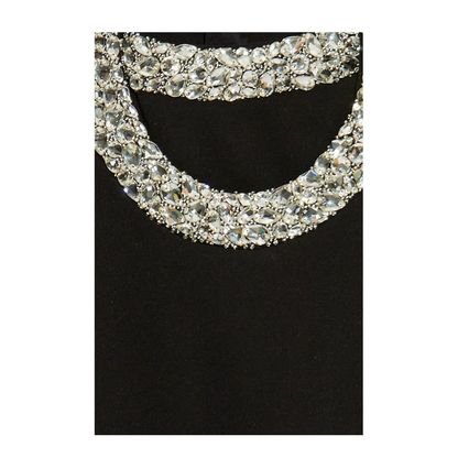 Dress with Shimmering Crystals on the Neckline