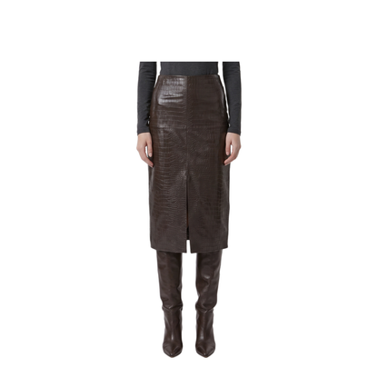 MAYFEYR - Federica Tosi - Crocodile Print Midi Skirt - 3070430169