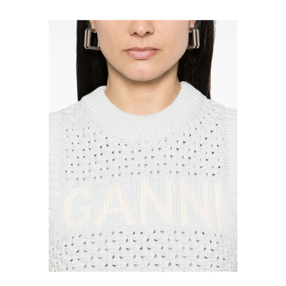 Textured Cotton Pointelle Vest