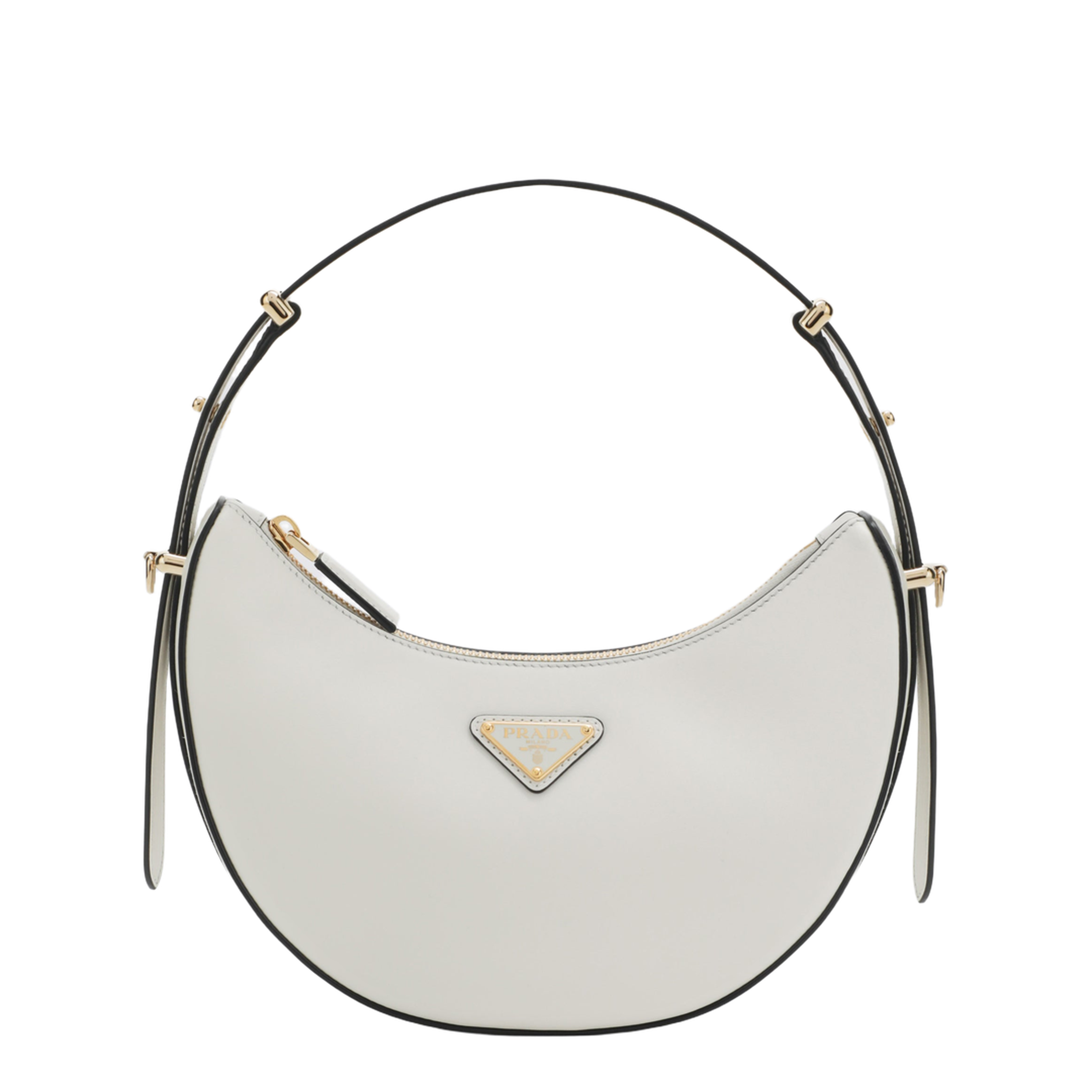 MAYFEYR - Prada - Arqué Small Shoulder Bag In White Leather - 1BC194TOMASKF0PG7