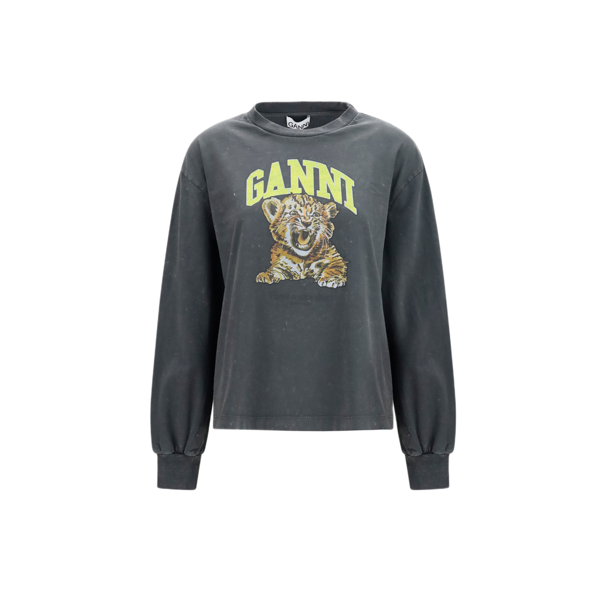 MAYFEYR - Ganni - Long Sleeve Tiger Print T Shirt - A1050233252