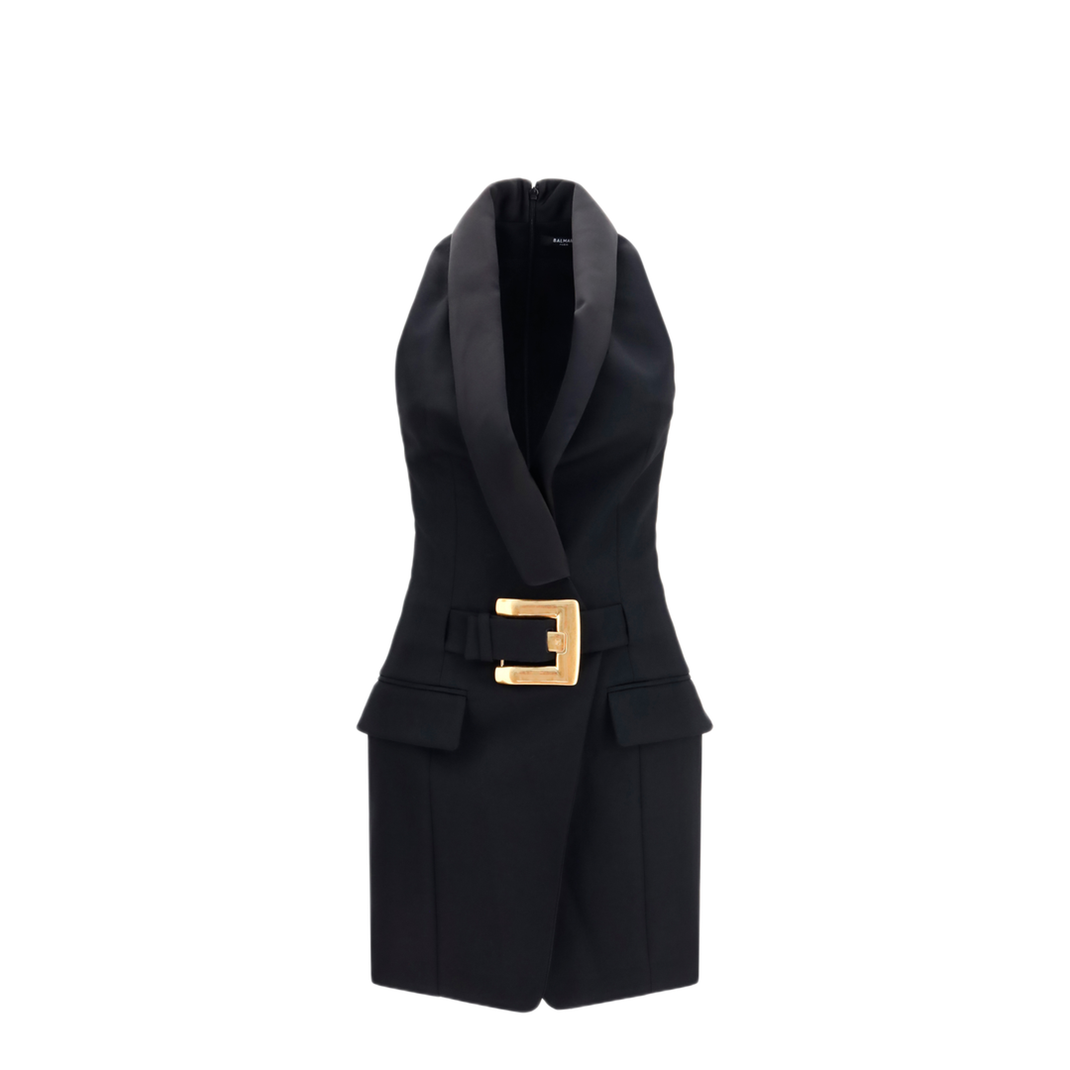 MAYFEYR - Balmain - Grain De Poudre Belted Dress - HF1R5184ME54EAP